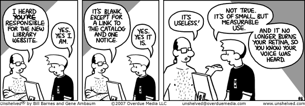 Unshelved strip for 8/18/2007