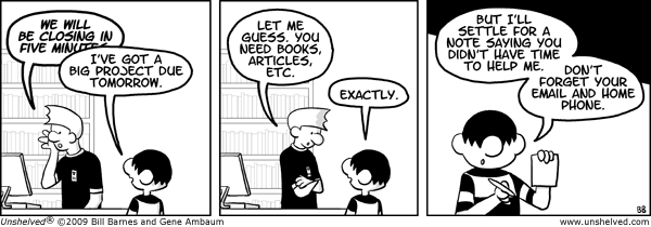 Unshelved strip for 7/13/2009