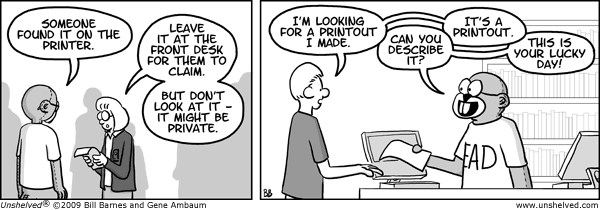 Unshelved strip for 9/19/2009