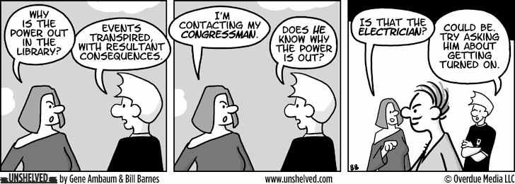 Unshelved comic strip for 8/8/2012
