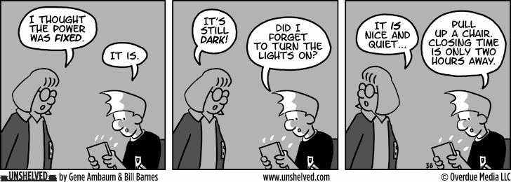 Unshelved comic strip for 8/9/2012